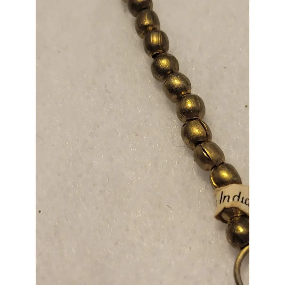 Brass Bronze Necklace Serpentine Reticulated Tube Beaded Metal Fashion‎ Jewelry